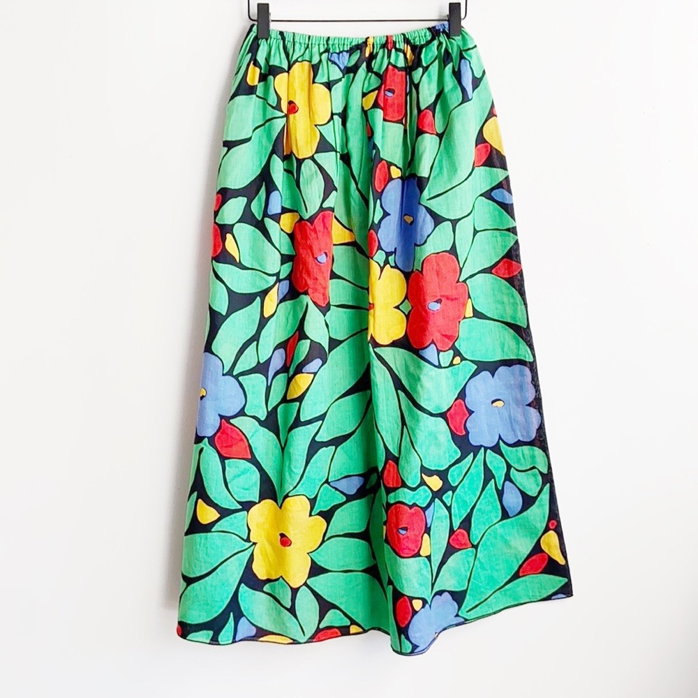 Vintage Floral Circle Pocket Skirt Sz M